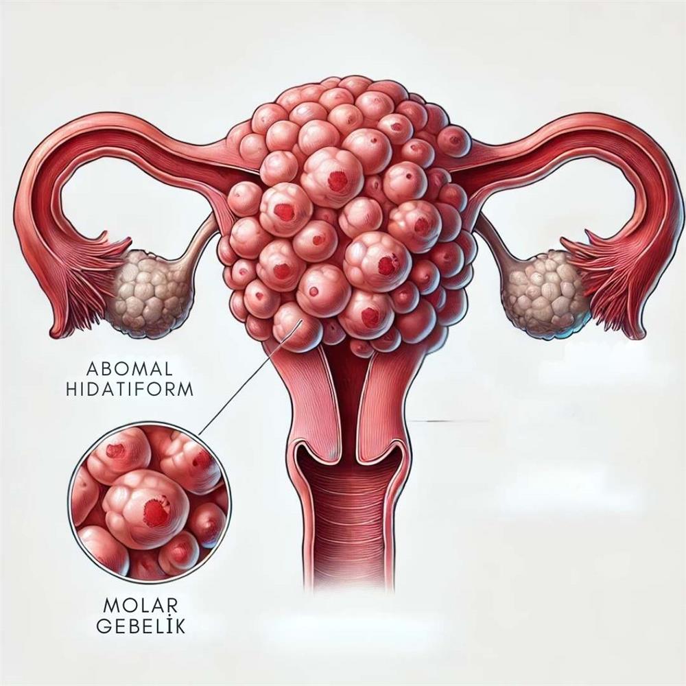 Tıbbi ve eğitimsel amaçlı bir mol hidatiform illüstrasyonu